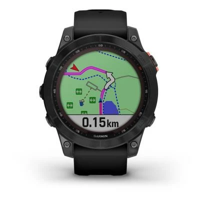 Montre GPS GARMIN FENIX 7S SOLAR Gray Bracelet Noir