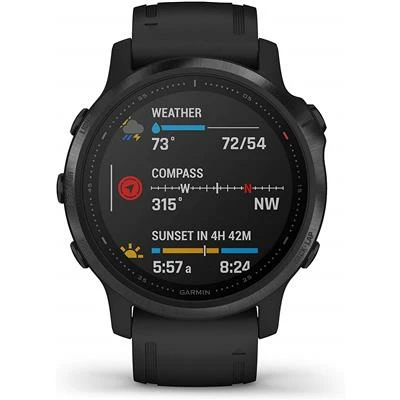 Montre Garmin Fenix 6 Pro Gray Noire Bracelet Noir – Image 2
