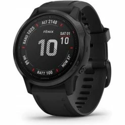 Montre Garmin Fenix 6 Pro Gray Noire Bracelet Noir